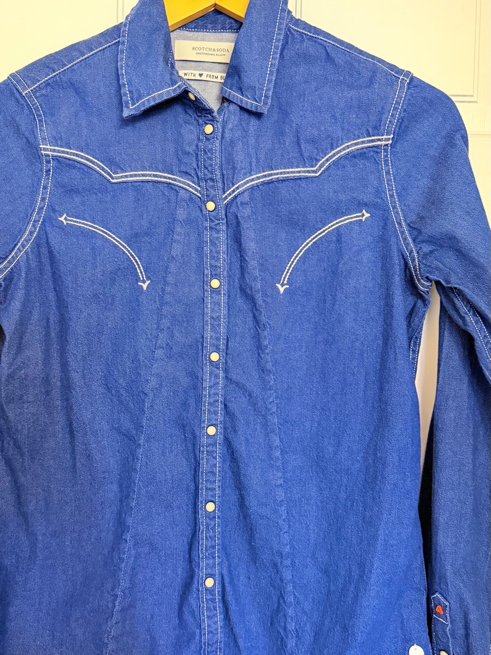 Scotch & Soda Indigo Blue Western Denim Shirt - Picture 4 of 7